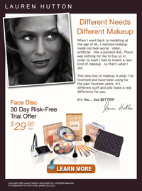 email: Lauren Hutton Facedisc